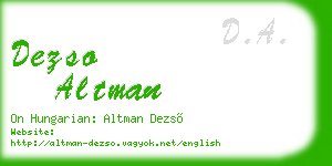 dezso altman business card